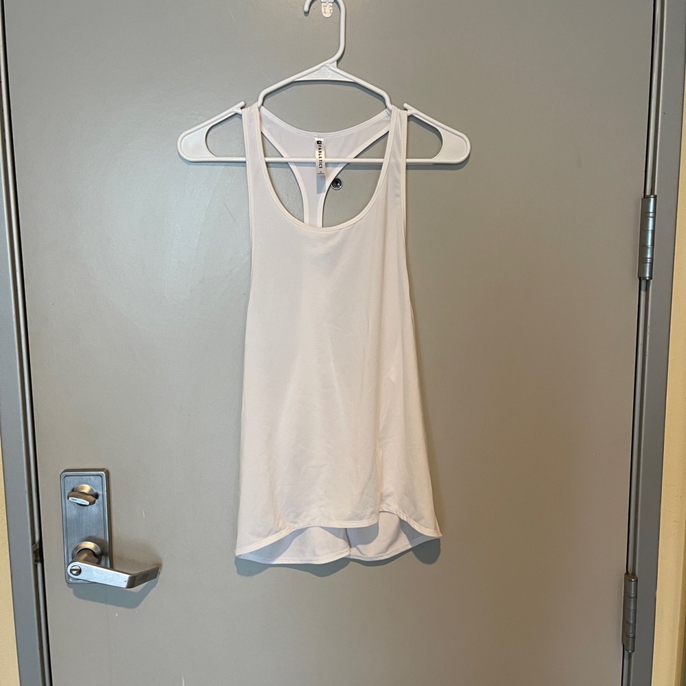 Fabletics white deep arm hole muscle tank size small
